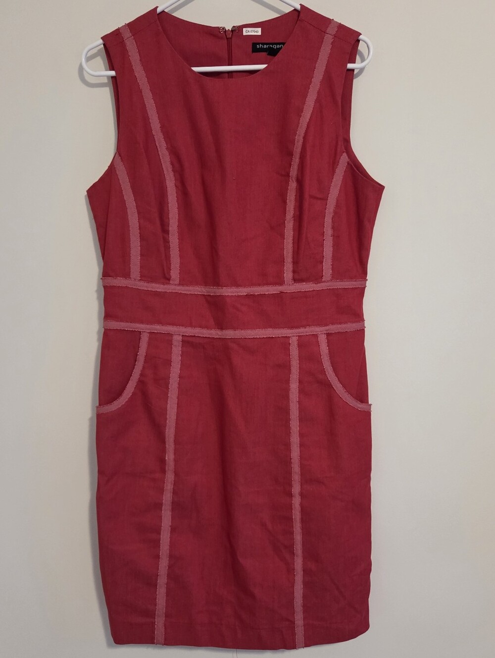 Sharagano Coral Sleeveless Sheath Dress